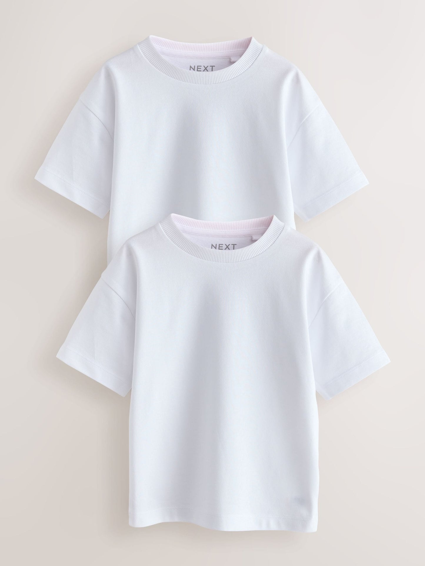 White Short Sleeve Plain T-Shirts 2 Pack (3mths-7yrs) image 1