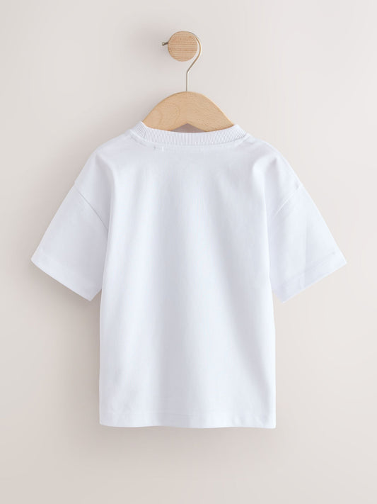 White Short Sleeve Plain T-Shirts 2 Pack (3mths-7yrs) image 3