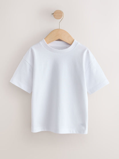 White Short Sleeve Plain T-Shirts 2 Pack (3mths-7yrs) image 3