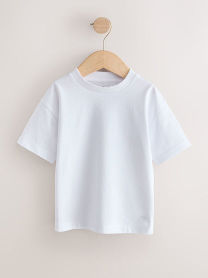 White Short Sleeve Plain T-Shirts 2 Pack (3mths-7yrs) image 4