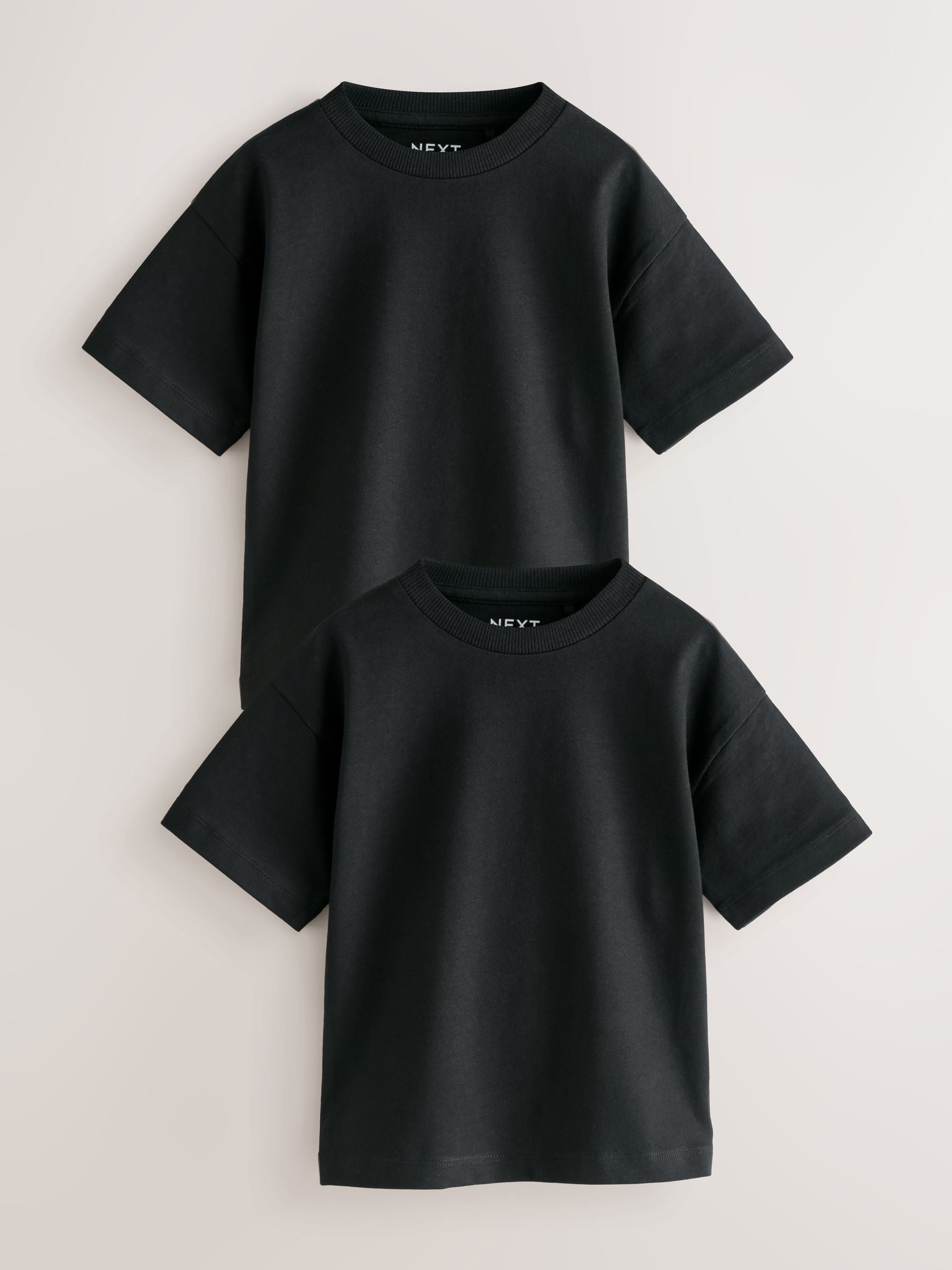Dsiney Kidz - Black Short Sleeve Plain T-Shirts 2 Pack (3mths-7yrs) image 1