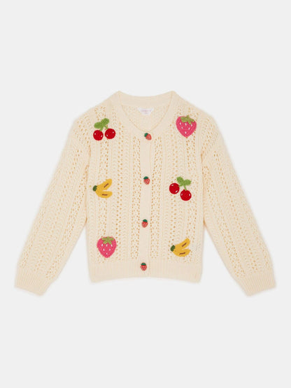 Angels By Accessorize Cream Fruit Knit Cardigan - image 2