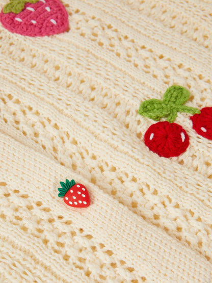 Angels By Accessorize Cream Fruit Knit Cardigan - image 3