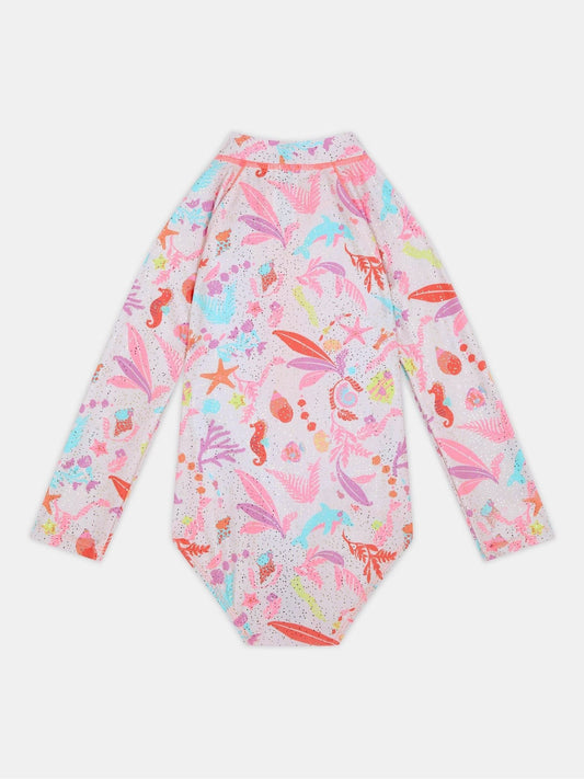 Dsiney Kidz - Angels By Accessorize Pink Sealife Long Sleeve Swimsuit image 1