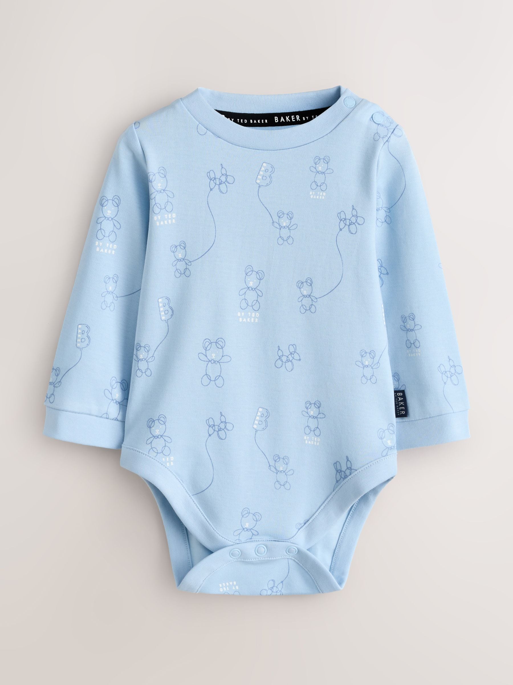 Baker by Ted Baker Blue 5 Piece Sleepsuit, Bodysuit, Hat and Bib Set image 3
