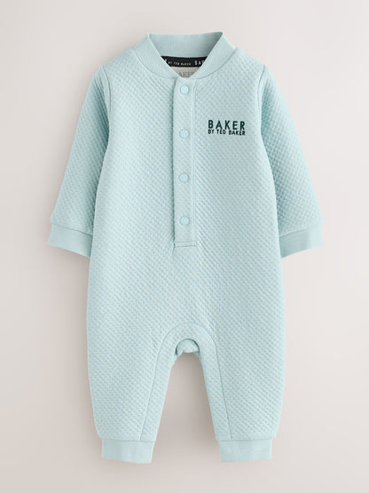 Baker by Ted Baker Blue Green Textured Microquilt Romper image 1