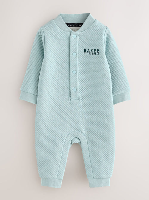 Baker by Ted Baker Blue Green Textured Microquilt Romper image 1