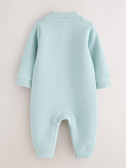 Baker by Ted Baker Blue Green Textured Microquilt Romper image 2