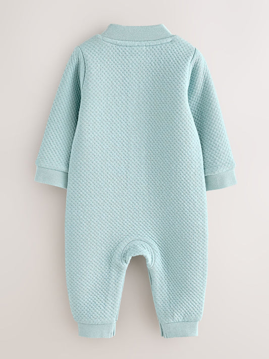 Baker by Ted Baker Blue Green Textured Microquilt Romper image 2
