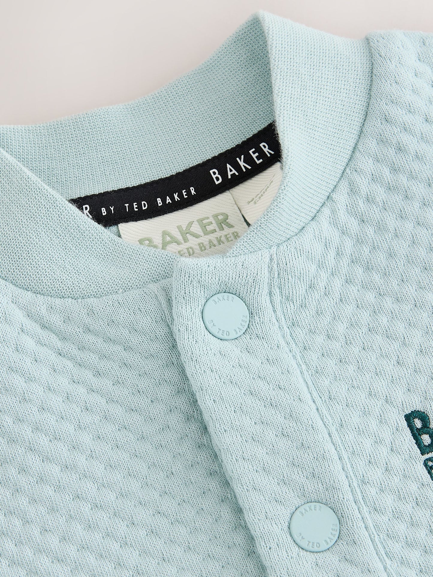 Baker by Ted Baker Blue Green Textured Microquilt Romper image 4