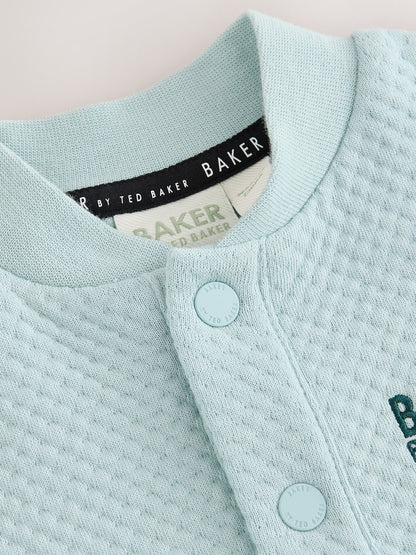 Baker by Ted Baker Blue Green Textured Microquilt Romper image 4