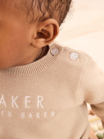 Dsiney Kidz - Baker by Ted Baker Neutral Knit Knitted Top and Joggers Set image 4