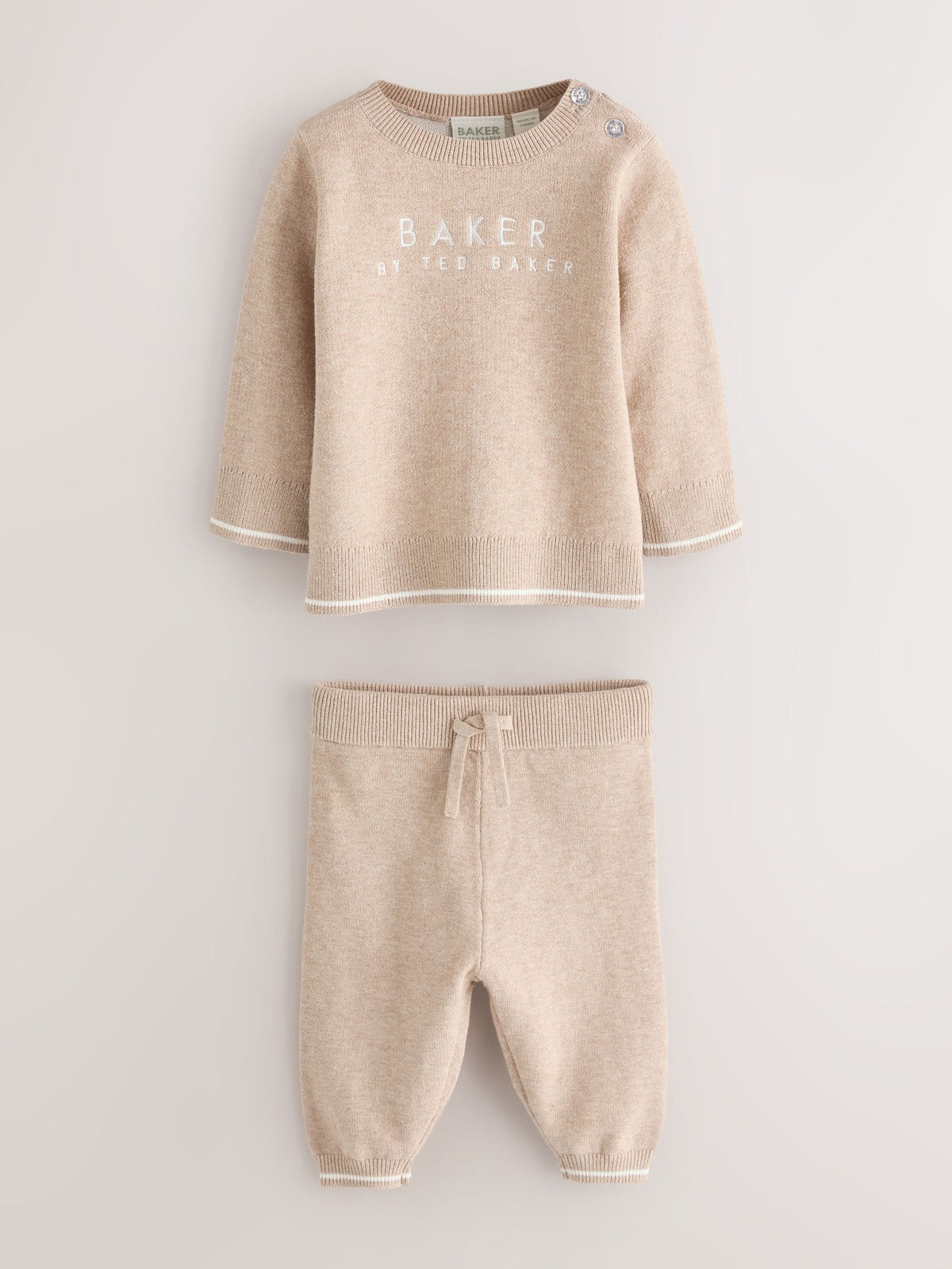 Dsiney Kidz - Baker by Ted Baker Neutral Knit Knitted Top and Joggers Set image 6
