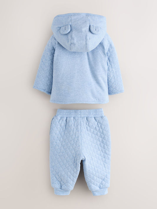Dsiney Kidz - Baker by Ted Baker Blue 3 Piece Quilted Jacket, T-Shirt and Trousers Set image 2