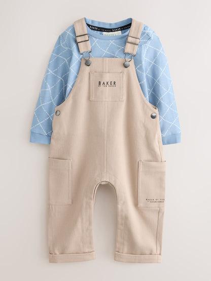 Baker by Ted Baker Blue Stone Dungaree and Graphic T-Shirts Set - image 1