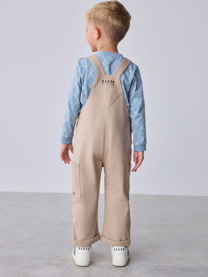 Baker by Ted Baker Blue Stone Dungaree and Graphic T-Shirts Set - image 3
