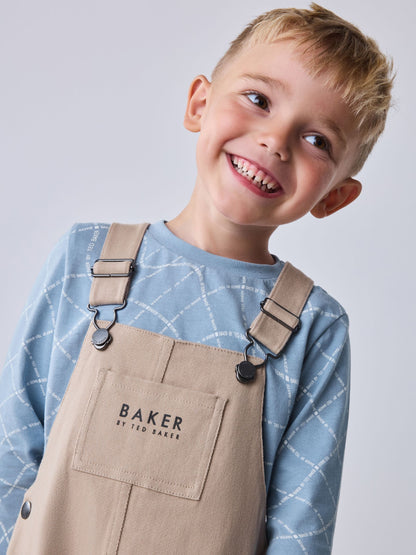 Baker by Ted Baker Blue Stone Dungaree and Graphic T-Shirts Set - image 4