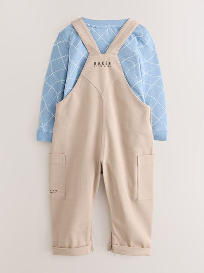 Baker by Ted Baker Blue Stone Dungaree and Graphic T-Shirts Set - image 8