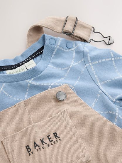Baker by Ted Baker Blue Stone Dungaree and Graphic T-Shirts Set - image 9