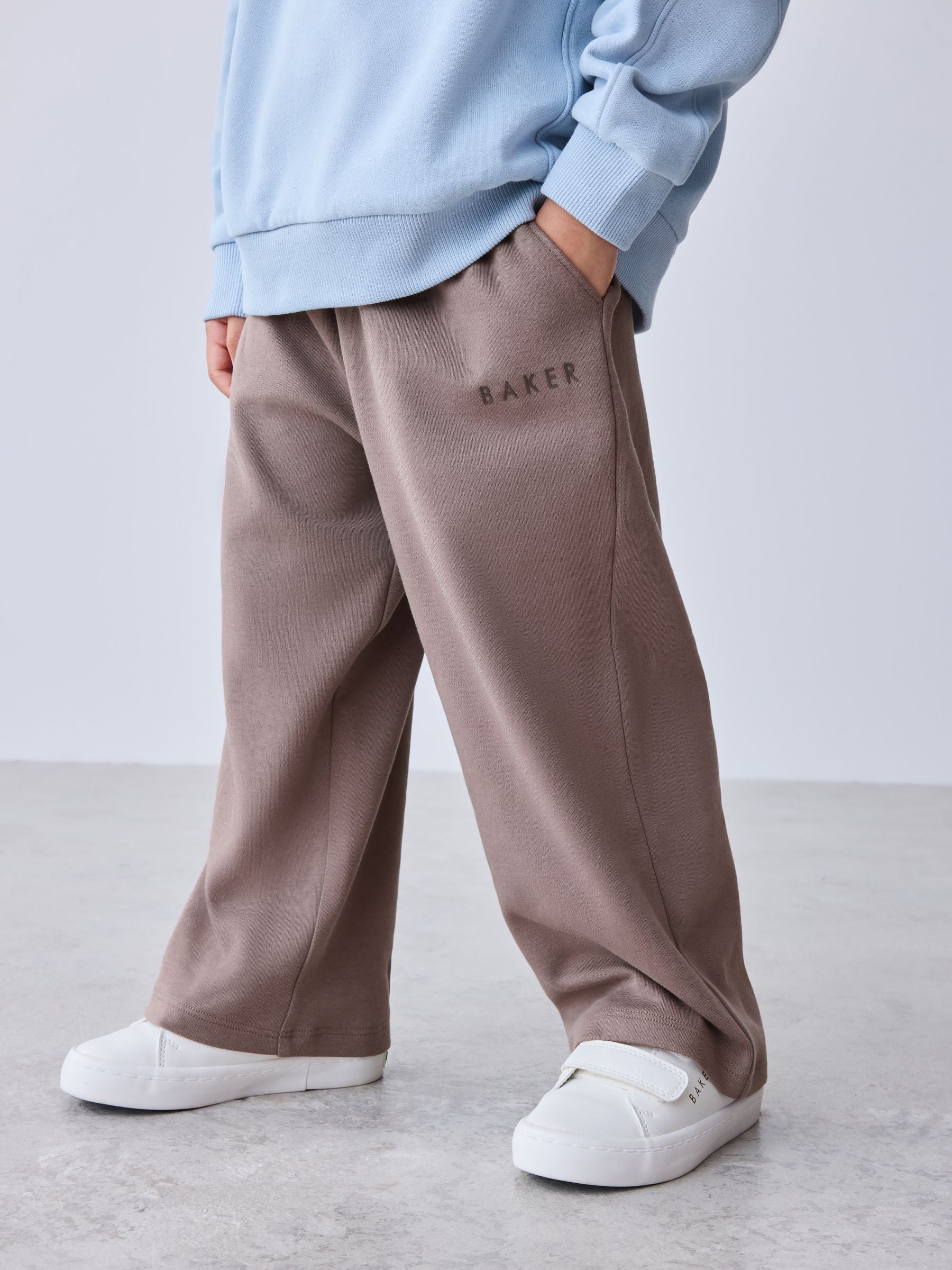 Baker by Ted Baker Funnel Zip Neck Blue/Brown Sweatshirt and Joggers Set image 4