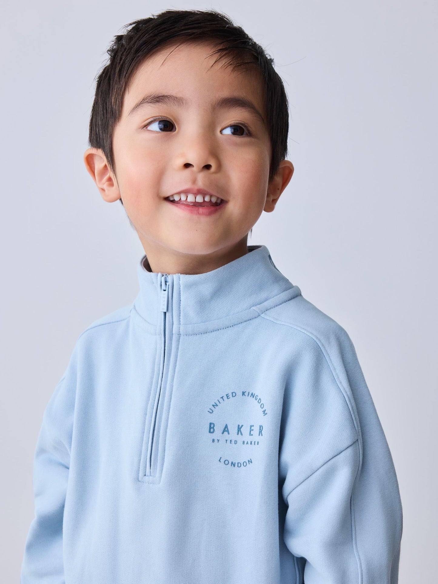 Baker by Ted Baker Funnel Zip Neck Blue/Brown Sweatshirt and Joggers Set image 5