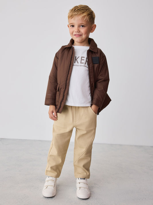 Baker by Ted Baker Brown 3 Piece Jacket, T-Shirt and Tapered Trousers Set - image 1