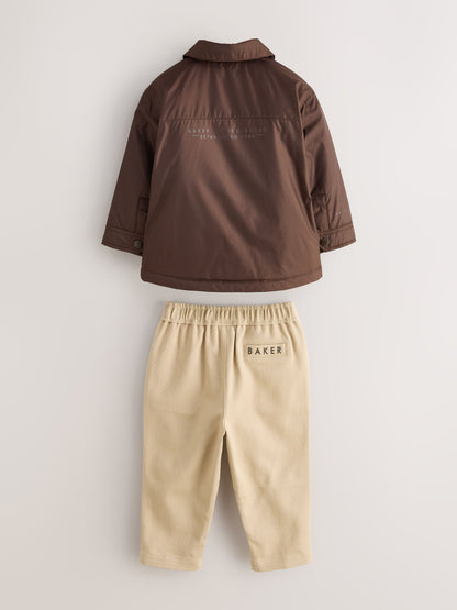 Baker by Ted Baker Brown 3 Piece Jacket, T-Shirt and Tapered Trousers Set - image 10