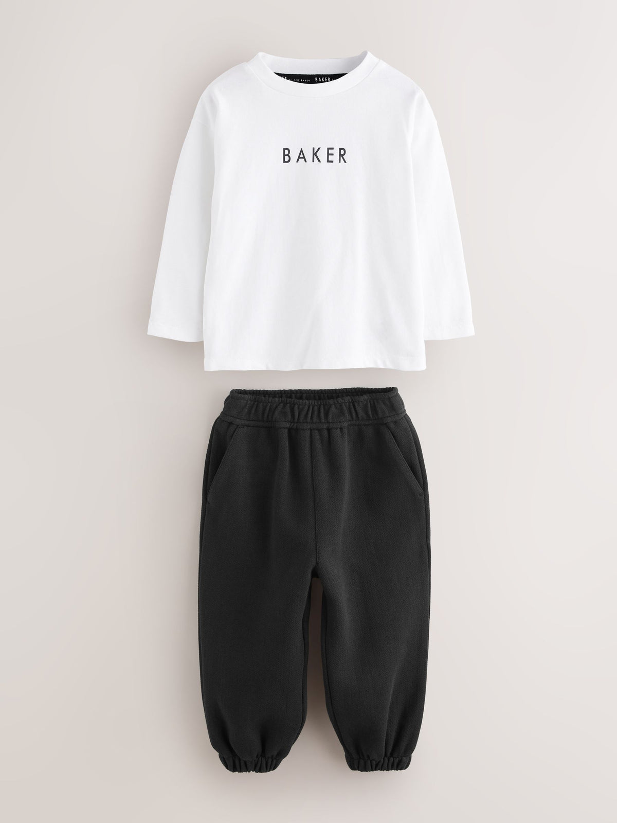 Baker by Ted Baker Grey/Black 3 Piece Textured Jacket, T-Shirt and Joggers Set - image 10