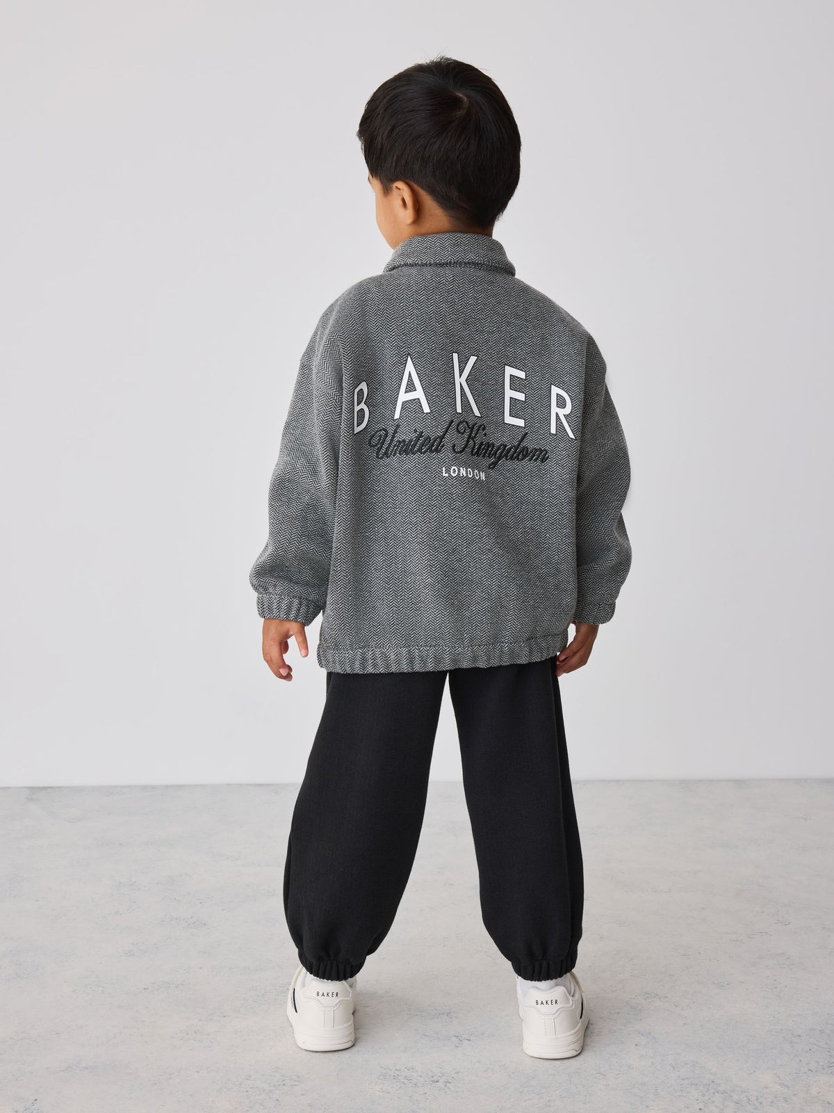 Baker by Ted Baker Grey/Black 3 Piece Textured Jacket, T-Shirt and Joggers Set - image 2