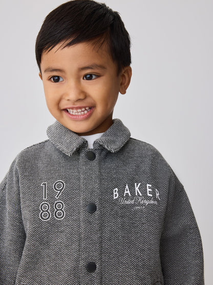 Baker by Ted Baker Grey/Black 3 Piece Textured Jacket, T-Shirt and Joggers Set - image 3