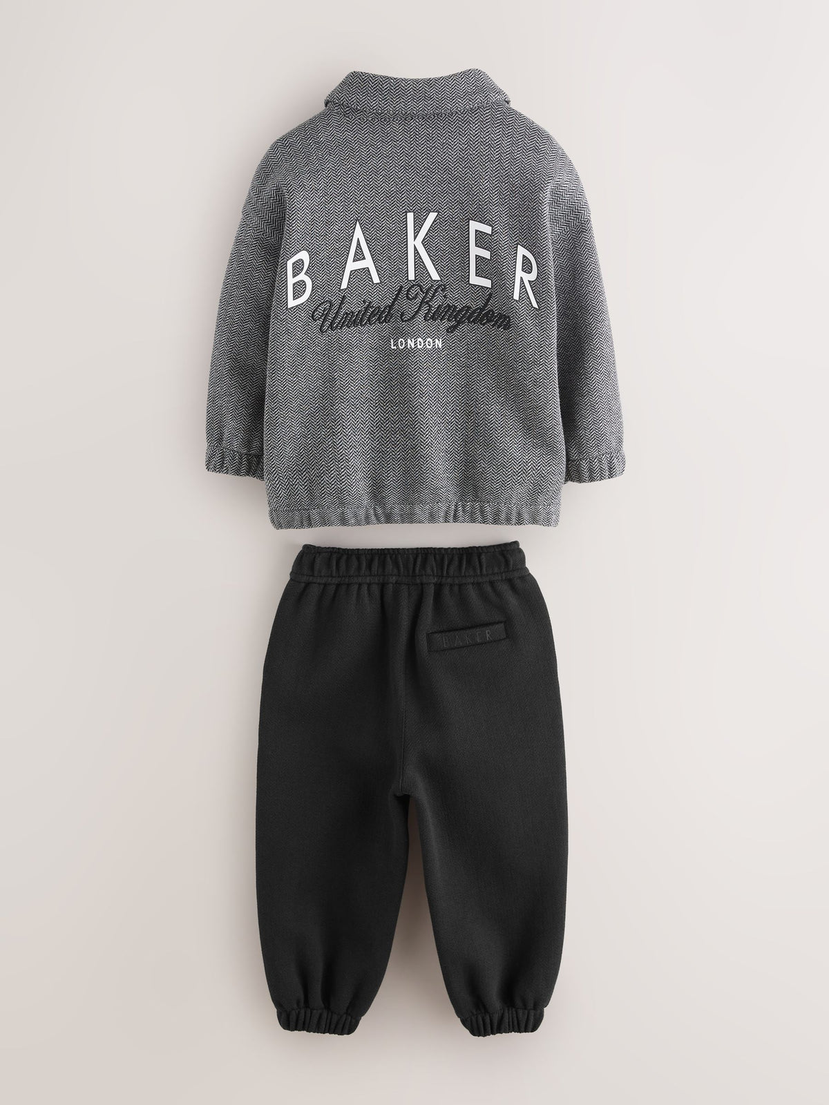 Baker by Ted Baker Grey/Black 3 Piece Textured Jacket, T-Shirt and Joggers Set - image 9