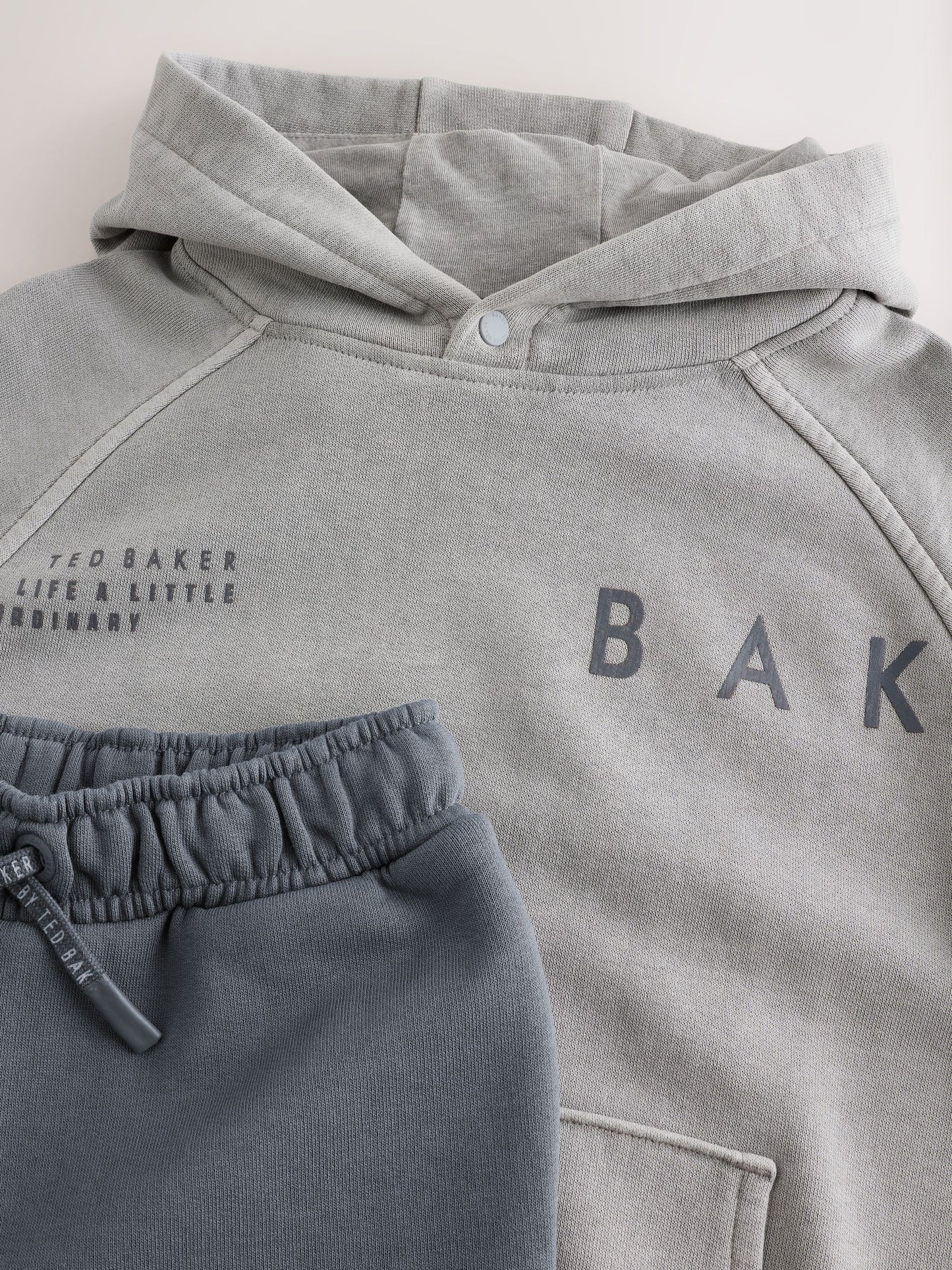 Dsiney Kidz - Baker by Ted Baker Grey Oversized Washed Graphic Hoodie and Wide Leg Joggers Set image 10