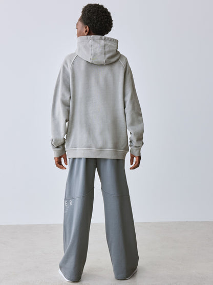 Dsiney Kidz - Baker by Ted Baker Grey Oversized Washed Graphic Hoodie and Wide Leg Joggers Set image 2