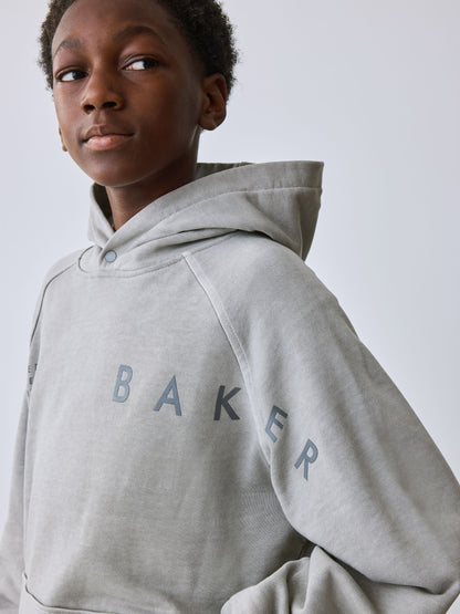 Dsiney Kidz - Baker by Ted Baker Grey Oversized Washed Graphic Hoodie and Wide Leg Joggers Set image 3