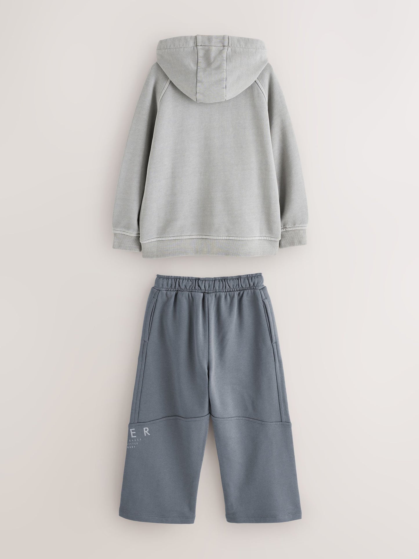 Dsiney Kidz - Baker by Ted Baker Grey Oversized Washed Graphic Hoodie and Wide Leg Joggers Set image 9