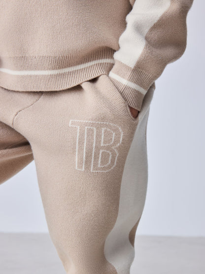 Baker by Ted Baker Neutral Stone Colourblock Knitted Sweat Top & Jogger Set - image 4