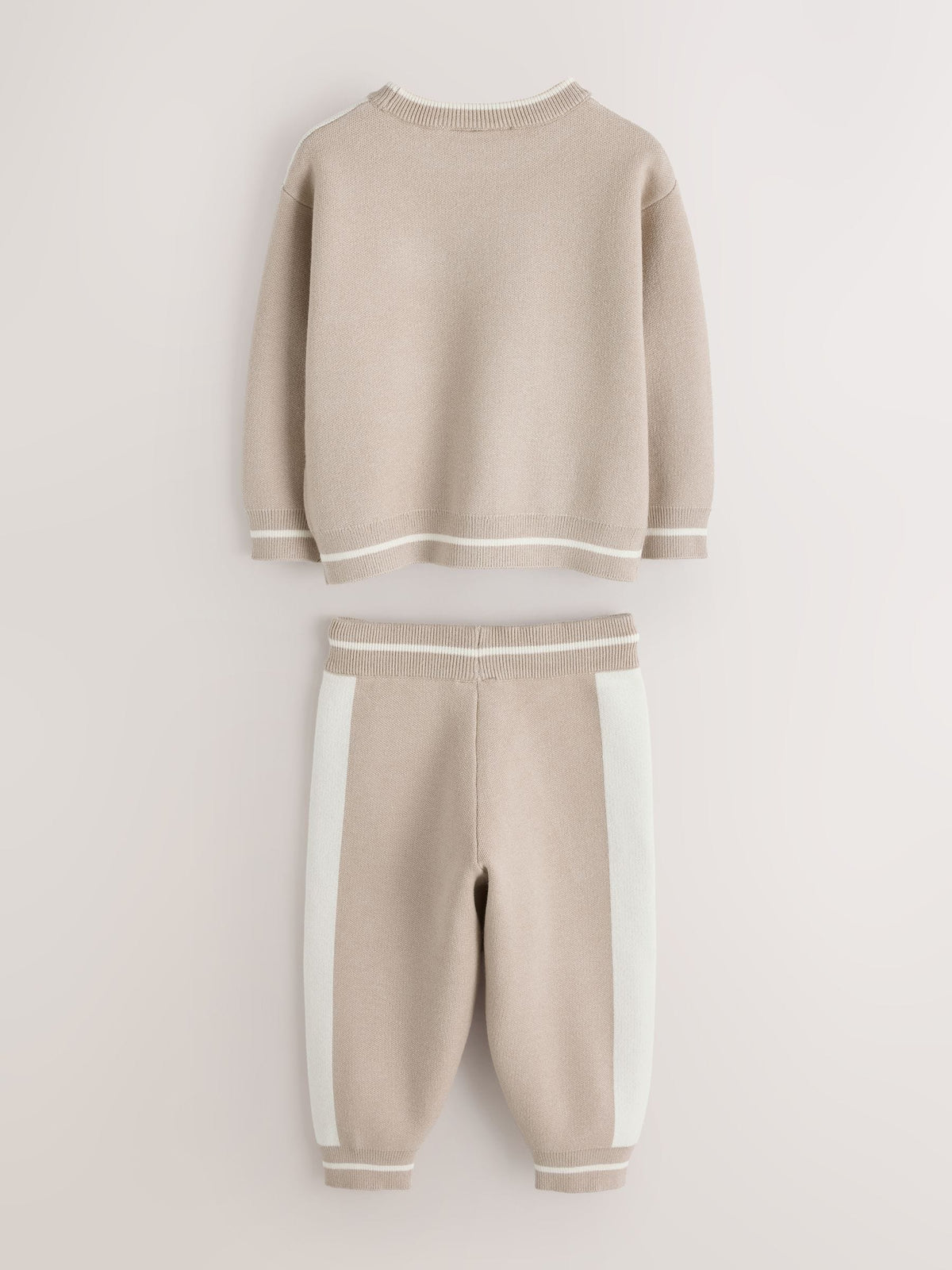 Baker by Ted Baker Neutral Stone Colourblock Knitted Sweat Top & Jogger Set - image 9