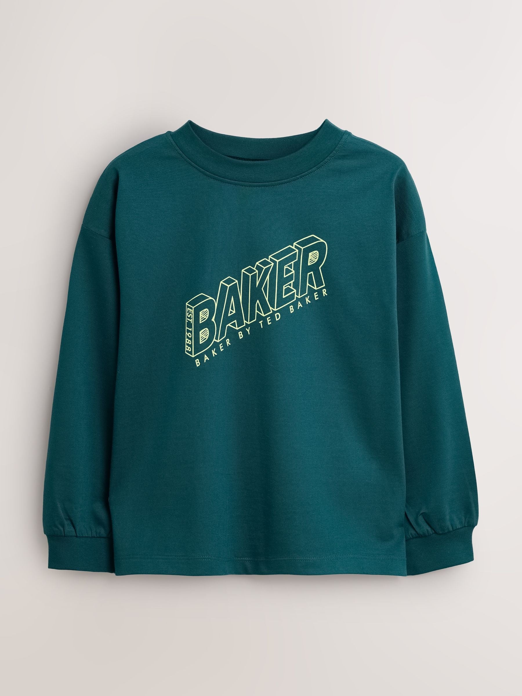 Dsiney Kidz - Baker by Ted Baker Green/Grey 3 Pack Long Sleeve Graphic T-Shirts image 2