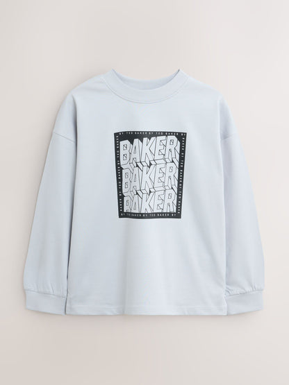 Dsiney Kidz - Baker by Ted Baker Green/Grey 3 Pack Long Sleeve Graphic T-Shirts image 3