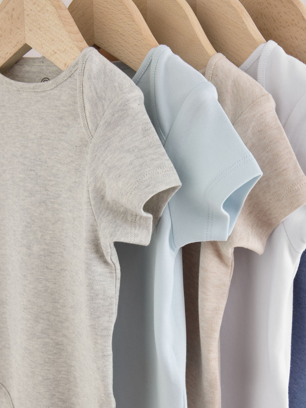 Dsiney Kidz - Grey/Blue/Neutral Short Sleeve Baby Bodysuits 5 Pack image 9