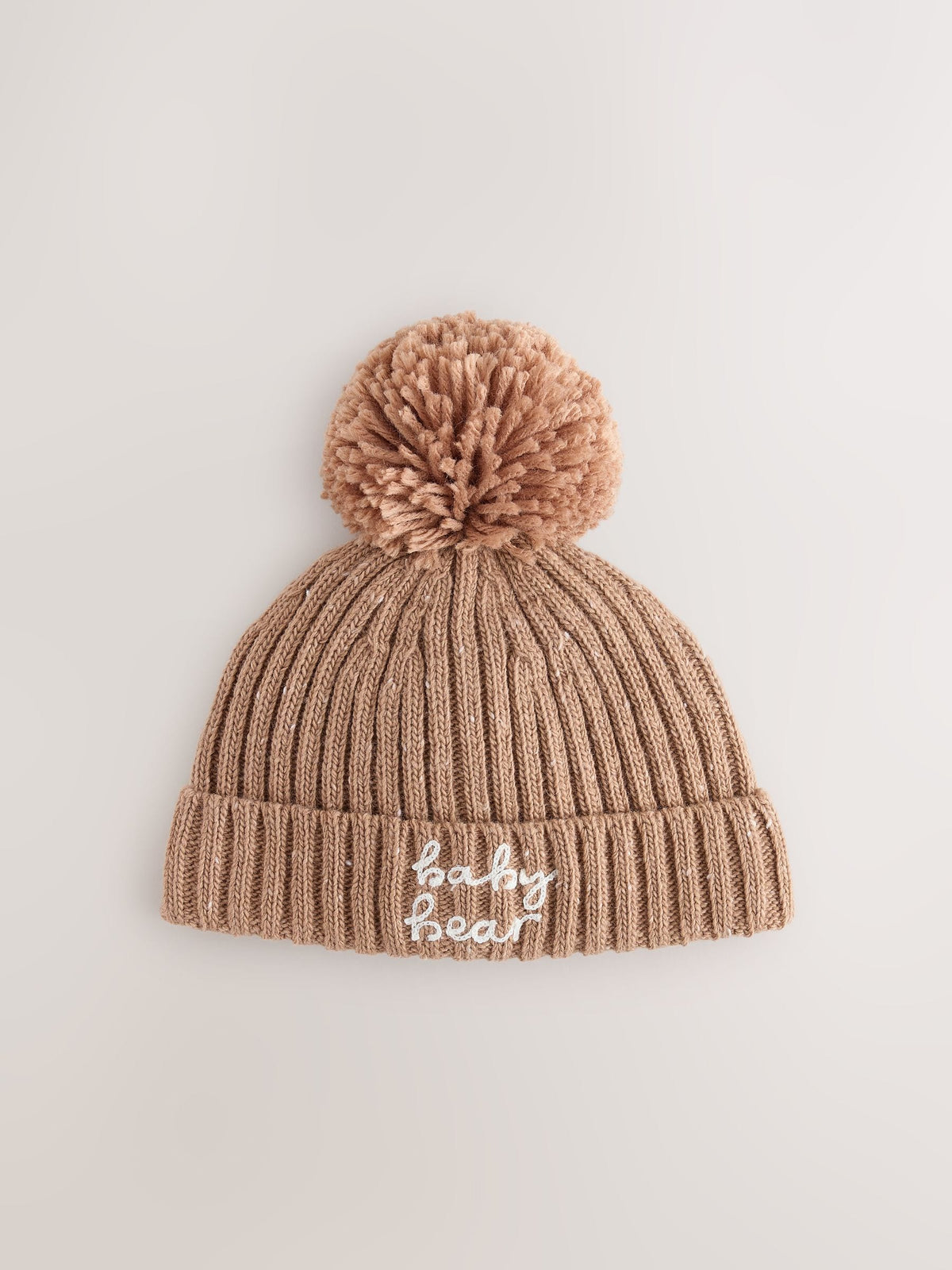 Brown Baby Bear Knitted Baby Hat With Pom - image 4
