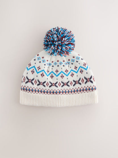 Dsiney Kidz - Fairisle Knitted Baby Hat With Pom image 1