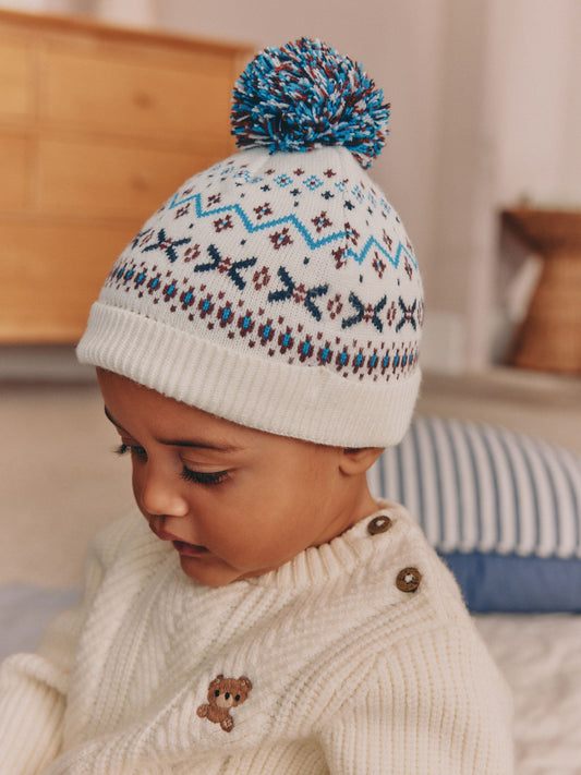 Dsiney Kidz - Fairisle Knitted Baby Hat With Pom image 2