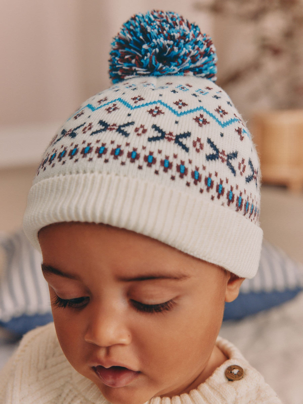 Dsiney Kidz - Fairisle Knitted Baby Hat With Pom image 3