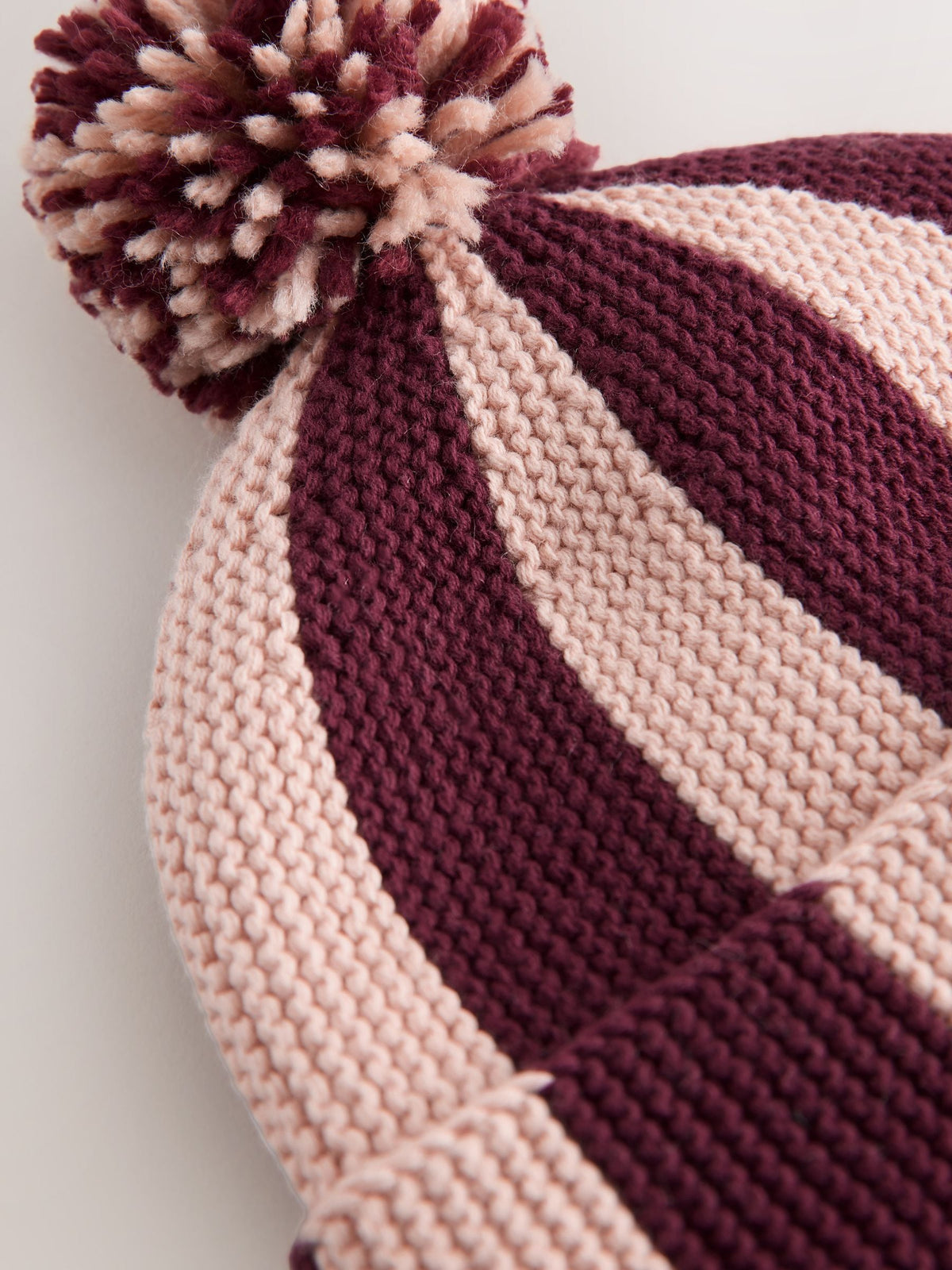 Red Stripe Knitted Baby Hat With Pom - image 2