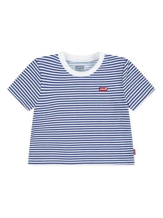 Levi's Blue Striped Mini Batwing Short Sleeve T-Shirt image 1