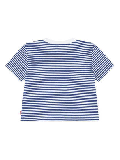 Levi's Blue Striped Mini Batwing Short Sleeve T-Shirt image 2
