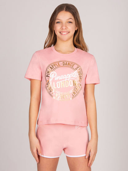 Dsiney Kidz - Pineapple Dark Pink Logo Girls Dance Crop T-Shirt image 1