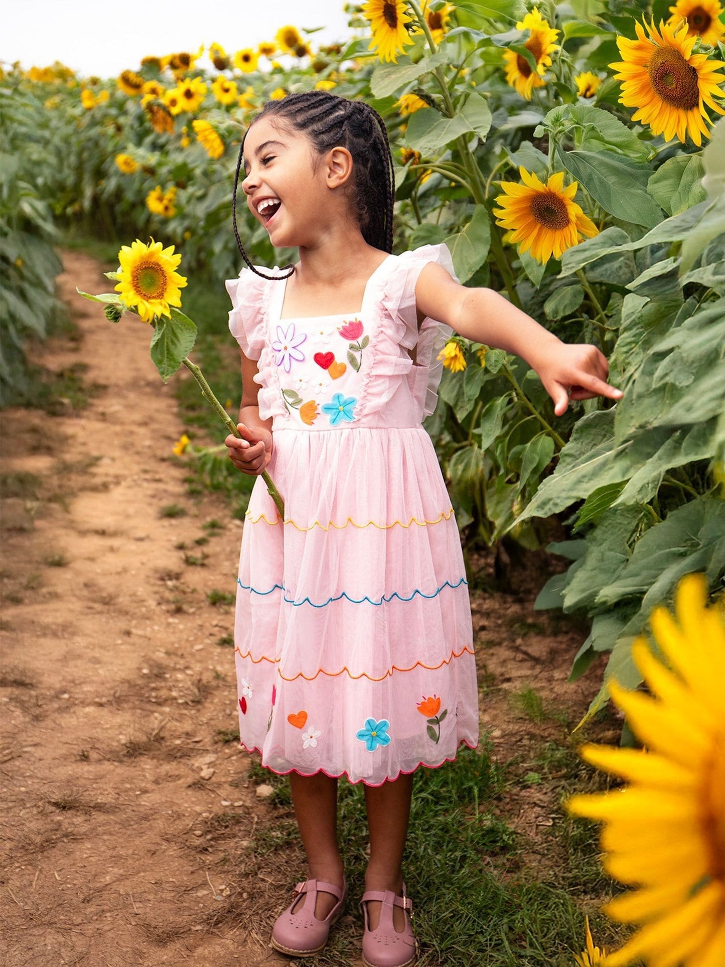 Frugi Pink Marion Party Dress image 1