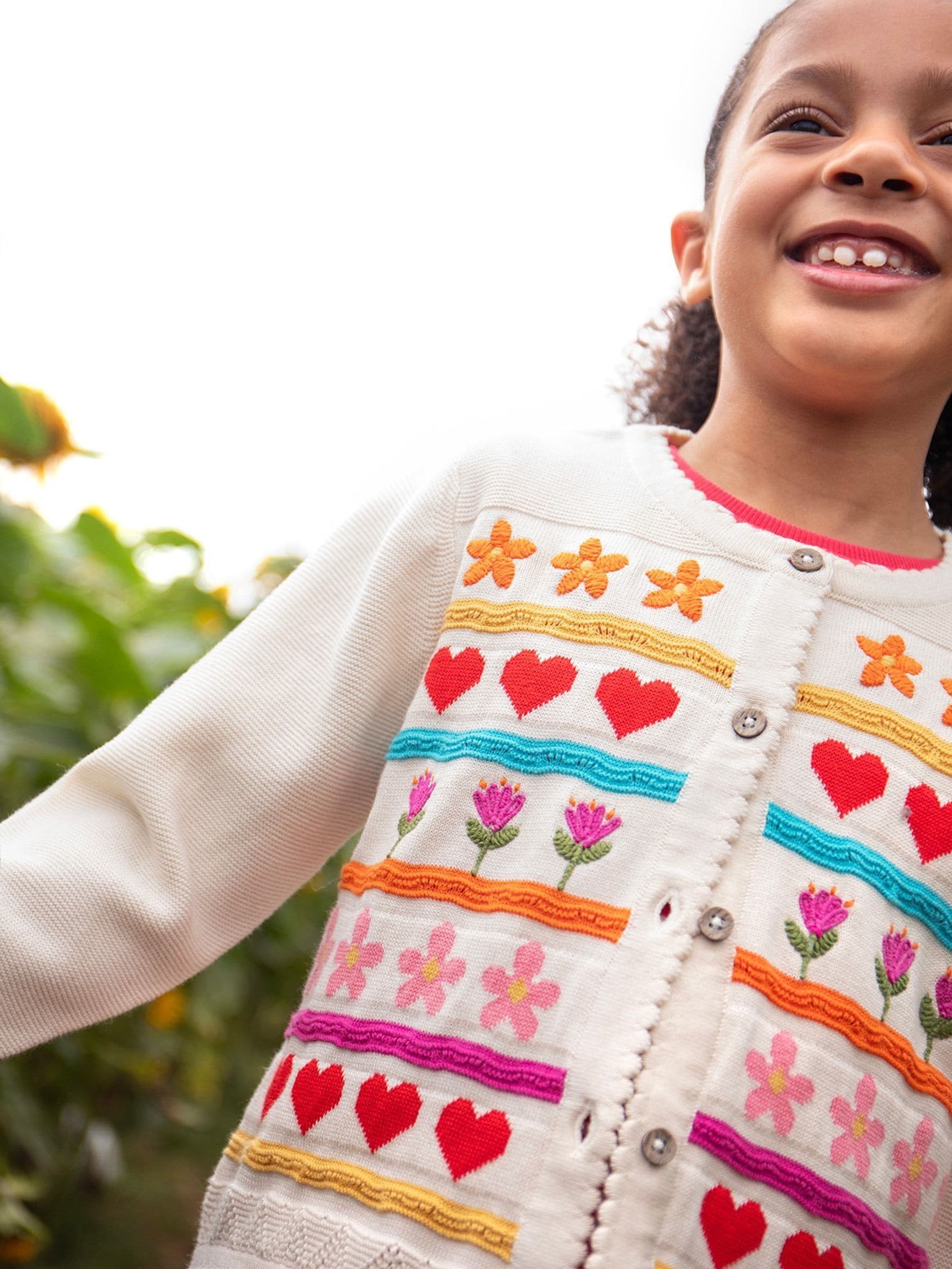 Dsiney Kidz - Frugi Cream Frugi Pink Calla Cardigan image 2